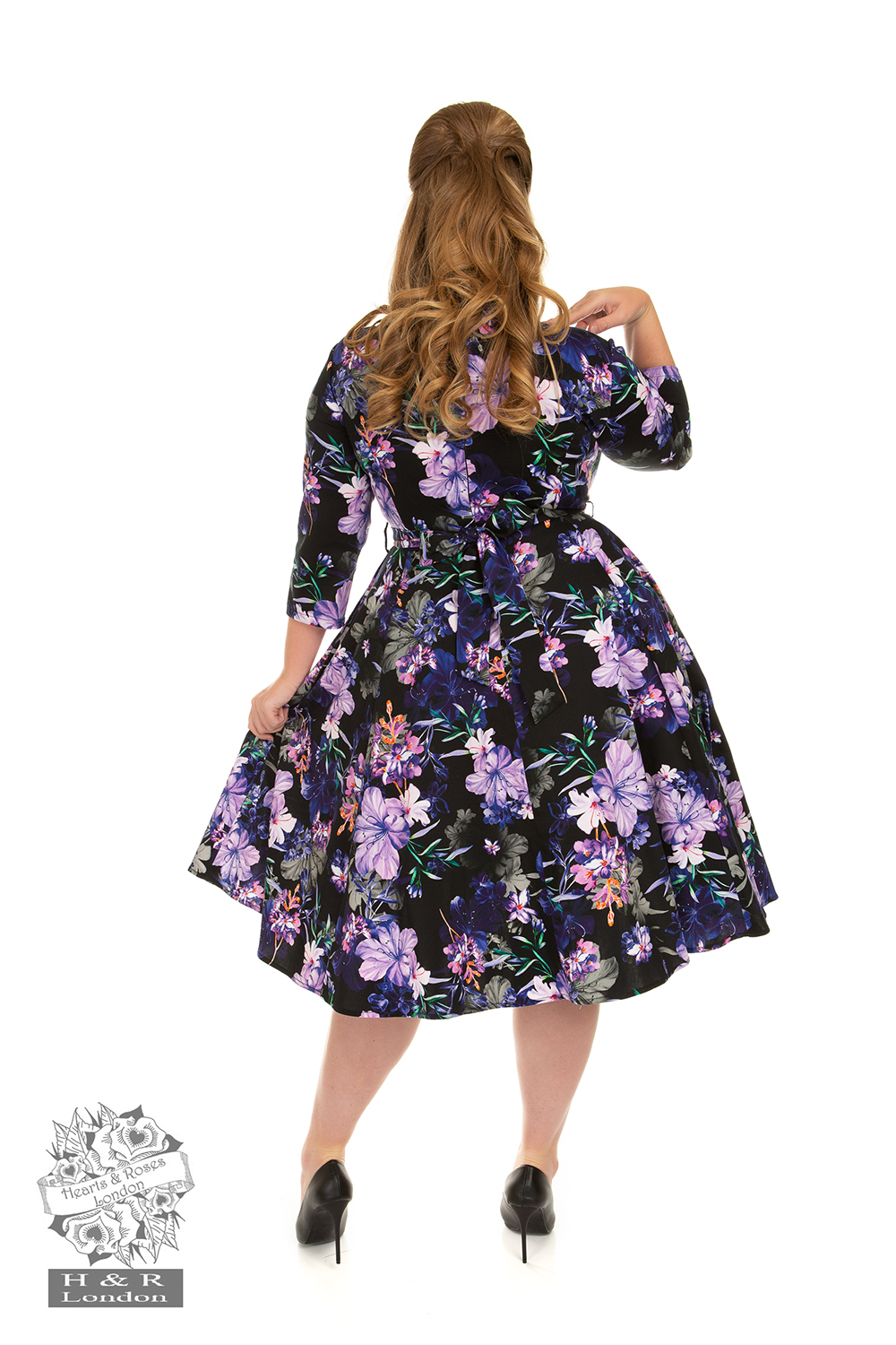 Faye Floral Swing Dress in Plus Size